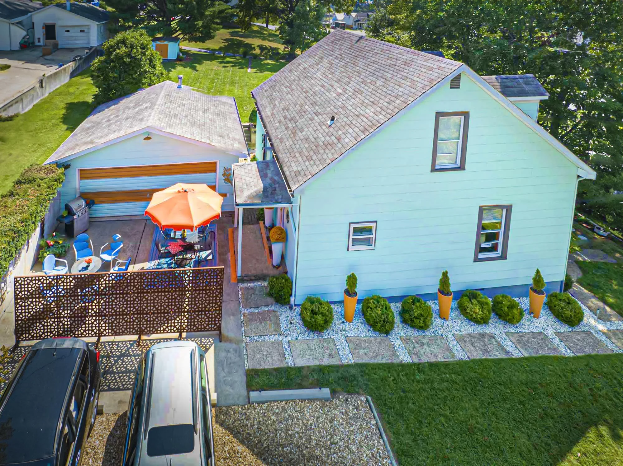 drone view of retrohaus
